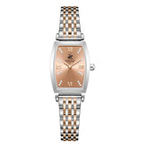 Beverly Hills Polo Club Women's Diamond Accent Analog Watch with L.R.Gold Dial and Silver and Rose Gold Stainless Steel Band, BP3892C.500