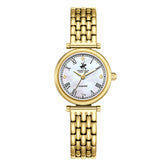 Beverly Hills Polo Club Women's Diamond Accent Analog Watch with White Mother of Pearl Dial and Gold Stainless Steel Band, BP3894X.120