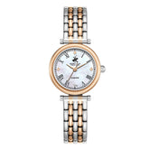 Beverly Hills Polo Club Women's Diamond Accent Analog Watch with White Mother of Pearl Dial and Silver and Rose Gold Stainless Steel Band, BP3894X.520