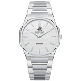 Beverly Hills Polo Club Men's Analog Watch with Silver Dial and Silver Stainless Steel Band, BP3897X.330