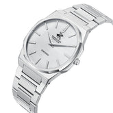 Beverly Hills Polo Club Men's Analog Watch with Silver Dial and Silver Stainless Steel Band, BP3897X.330