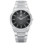 Beverly Hills Polo Club Men's Analog Watch with Gunmetal Black Dial and Silver Stainless Steel Band, BP3897X.350