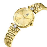 Beverly Hills Polo Club Women's Analog Watch with Light Champagne Dial and Gold Stainless Steel Band, BP3899X.110
