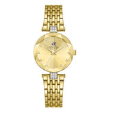 Beverly Hills Polo Club Women's Analog Watch with Light Champagne Dial and Gold Stainless Steel Band, BP3899X.110