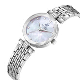 Beverly Hills Polo Club Women's Analog Watch with White Mother of Pearl Dial and Silver Stainless Steel Band, BP3899X.320