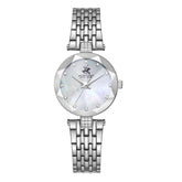 Beverly Hills Polo Club Women's Analog Watch with White Mother of Pearl Dial and Silver Stainless Steel Band, BP3899X.320