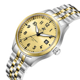 Beverly Hills Polo Club Men's Automatic Watch with Light Champagne Dial and Silver and Gold Stainless Steel Band, BP3900X.210