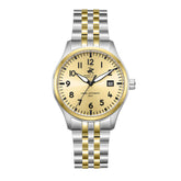 Beverly Hills Polo Club Men's Automatic Watch with Light Champagne Dial and Silver and Gold Stainless Steel Band, BP3900X.210
