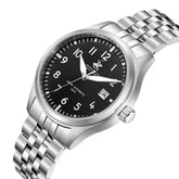 Beverly Hills Polo Club Men's Automatic Watch with Black Dial and Silver Stainless Steel Band, BP3900X.350
