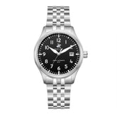 Beverly Hills Polo Club Men's Automatic Watch with Black Dial and Silver Stainless Steel Band, BP3900X.350