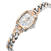 Beverly Hills Polo Club Women's Diamond Accent Analog Watch with White Mother of Pearl Dial and Silver and Rose Gold Stainless Steel Band, BP3902C.520