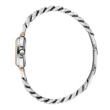 Beverly Hills Polo Club Women's Diamond Accent Analog Watch with White Mother of Pearl Dial and Silver and rose-gold-111 Stainless Steel Band, BP3902C.520