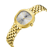 Beverly Hills Polo Club Women's Diamond Accent Analog Watch with Silver Dial and Gold Stainless Steel Band, BP3903C.130