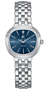 Beverly Hills Polo Club Women's Diamond Accent Analog Watch with Dark Blue Dial and Silver Stainless Steel Band, BP3903C.390