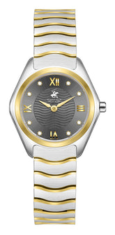 Beverly Hills Polo Club Women's Analog Watch with Grey Dial and Silver and Gold Stainless Steel Band, BP3904C.260