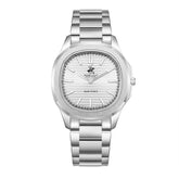 Beverly Hills Polo Club Men's Analog Watch with Silver Dial and Silver Stainless Steel Band, BP3906X.330
