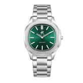 Beverly Hills Polo Club Men's Analog Watch with Dark Green Dial and Silver Stainless Steel Band, BP3906X.370