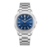 Beverly Hills Polo Club Men's Analog Watch with Dark Blue Dial and Silver Stainless Steel Band, BP3906X.390