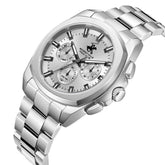 Beverly Hills Polo Club Men's Multifunction Watch with Silver Dial and Silver and Gold Stainless Steel Band, BP3907X.330