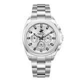 Beverly Hills Polo Club Men's Multifunction Watch with Silver Dial and Silver and Gold Stainless Steel Band, BP3907X.330