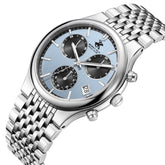 Beverly Hills Polo Club Men's Multifunction Watch with Blue Dial and Silver Stainless Steel Band, BP3909X.300