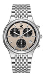 Beverly Hills Polo Club Men's Multifunction Watch with Beige Dial and Silver Stainless Steel Band, BP3909X.340