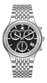 Beverly Hills Polo Club Men's Multifunction Watch with Black Dial and Silver Stainless Steel Band, BP3909X.350