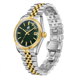 Beverly Hills Polo Club Men's Date Analog Watch with Dark Green Dial and Silver and Gold Stainless Steel and Beverly Hills Polo Club Band, BP3911X.270
