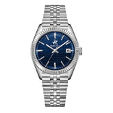Beverly Hills Polo Club Men's Date Analog Watch Gift Set with Dark Blue Dial and Silver Stainless Steel Band, BP3911X.390