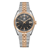 Beverly Hills Polo Club Men's Date Analog Watch Gift Set with Gunmetal Dial and Two Tone Stainless Steel Band, BP3911X.560