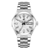 Beverly Hills Polo Club Men's Watch with Silver Dial and Silver Stainless Steel Band, BP3912X.330