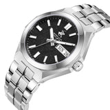 Beverly Hills Polo Club Men's Automatic Watch with Gunmetal Black Dial and Silver Stainless Steel Band, BP3912X.350