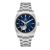 Beverly Hills Polo Club Men's Automatic Watch with Dark Blue Dial and Silver Stainless Steel Band, BP3915X.390