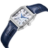 Beverly Hills Polo Club Women's Diamond Accent Analog Watch with White Mother of Pearl Dial and Dark Blue Leather Band, BP3917C.329