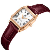Beverly Hills Polo Club Women's Diamond Accent Analog Watch with White Dial and Red Leather Band, BP3917C.438