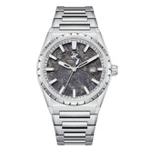 Beverly Hills Polo Club Men's Date Analog Watch with Silver Dial and Silver Stainless Steel Band, BP3918X.350