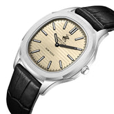 Beverly Hills Polo Club Slim Tech Men's Analog Watch with Gold Dial and Black Leather Band, BP3919X.311