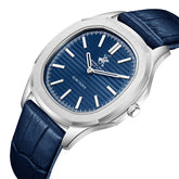 Beverly Hills Polo Club Slim Tech Men's Analog Watch with Dark Blue Dial and Dark Blue Leather Band, BP3919X.399