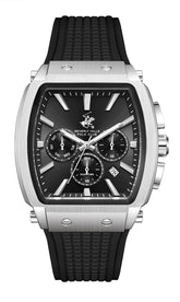 Beverly Hills Polo Club Men's Multifunction Watch with Black Dial and Black Silicone Band, BP3920X.351
