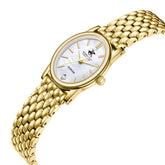 Beverly Hills Polo Club Women's Diamond Accent Analog Watch with White Mother of Pearl Dial and Gold Stainless Steel Band, BP3926X.120