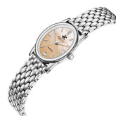 Beverly Hills Polo Club Women's Diamond Accent Analog Watch with Salmon Dial and Silver Stainless Steel Band, BP3926X.301