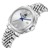 Beverly Hills Polo Club Men's Date Analog Watch with Silver Dial and Silver Stainless Steel Band, BP3928X.330