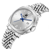Beverly Hills Polo Club Men's Date Analog Watch with Silver Dial and Silver Stainless Steel Band, BP3928X.330