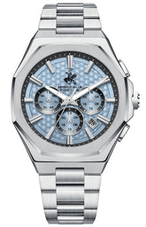 Beverly Hills Polo Club Men's Multifunction Watch with Blue Dial and Silver Stainless Steel Band, BP3930X.300