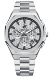 Beverly Hills Polo Club Men's Multifunction Watch with Silver Dial and Silver Stainless Steel Band, BP3930X.330