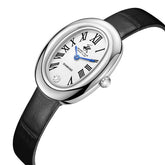 Beverly Hills Polo Club Women's Diamond Accent Analog Watch with Silver Dial and Black Leather Band, BP3931C.331