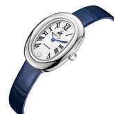 Beverly Hills Polo Club Women's Diamond Accent Analog Watch with Silver Dial and Dark Blue Leather Band, BP3931C.339