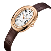 Beverly Hills Polo Club Women's Diamond Accent Analog Watch with Silver Dial and Dark Brown Leather Band, BP3931C.432