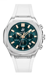 Beverly Hills Polo Club Men's Multifunction Watch with Dark Blue Dial and Blue Silicone Band, BP3933X.393