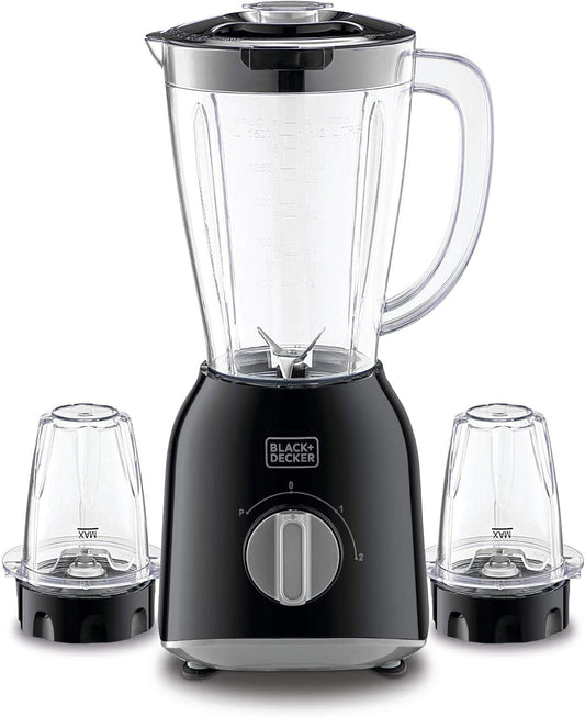 Black+Decker,400W 1.5 Blender with 2 x Grinder Mills, Black, BX365 Blender BL-BX365